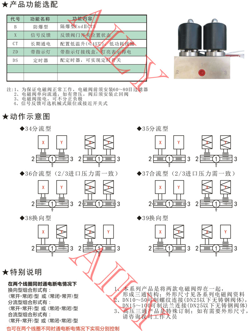 SV8B3活塞式三通組（zǔ）合電磁閥（fá）