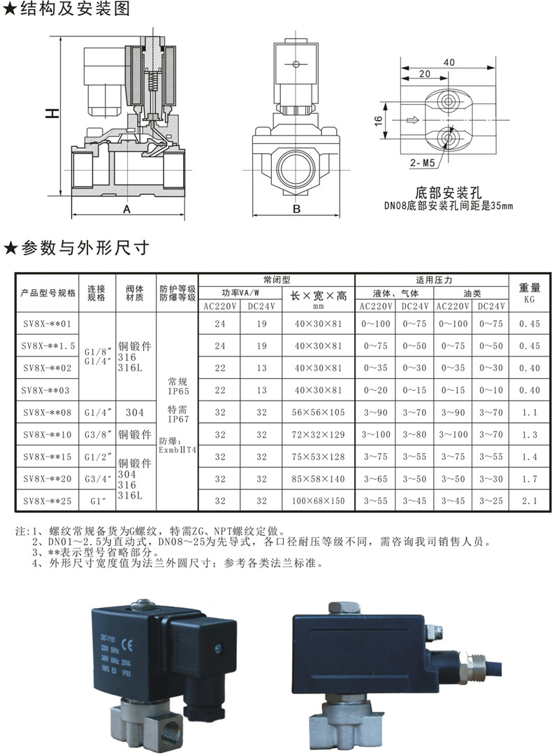 SV8X直動活塞式高壓電磁閥（fá）